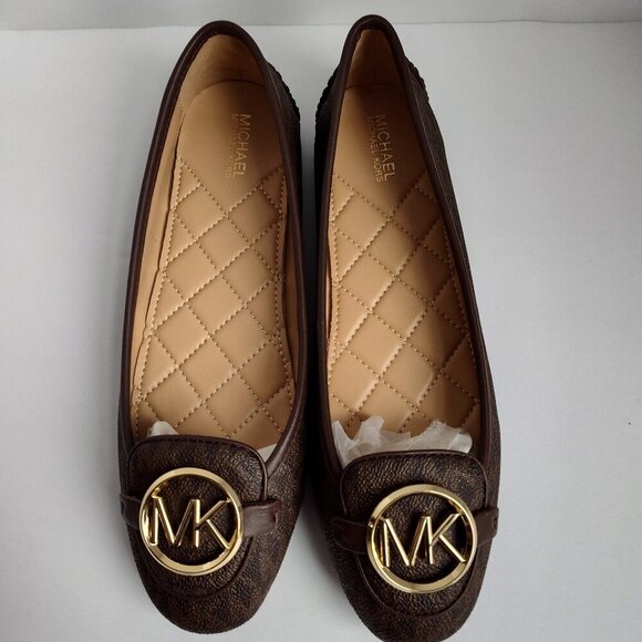 Ladies SZ 6-1/2 Michael Kors Brown Ballet Flats - Picture 1 of 5